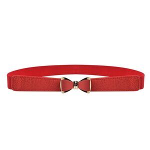 Womens 1" Width Bow Skinny Elastic Waist Belt - Stretchy Belt (l-xl 9815